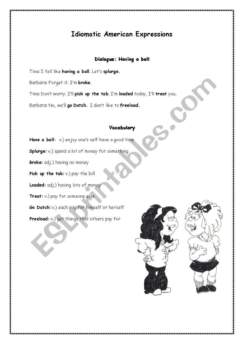Idiomatic Expressions  worksheet