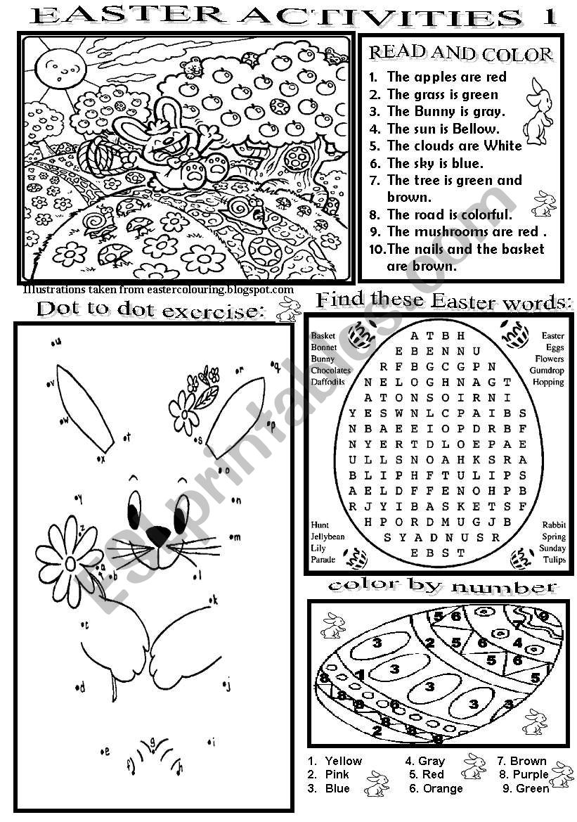 EASTER ACTIVITIES 1 worksheet