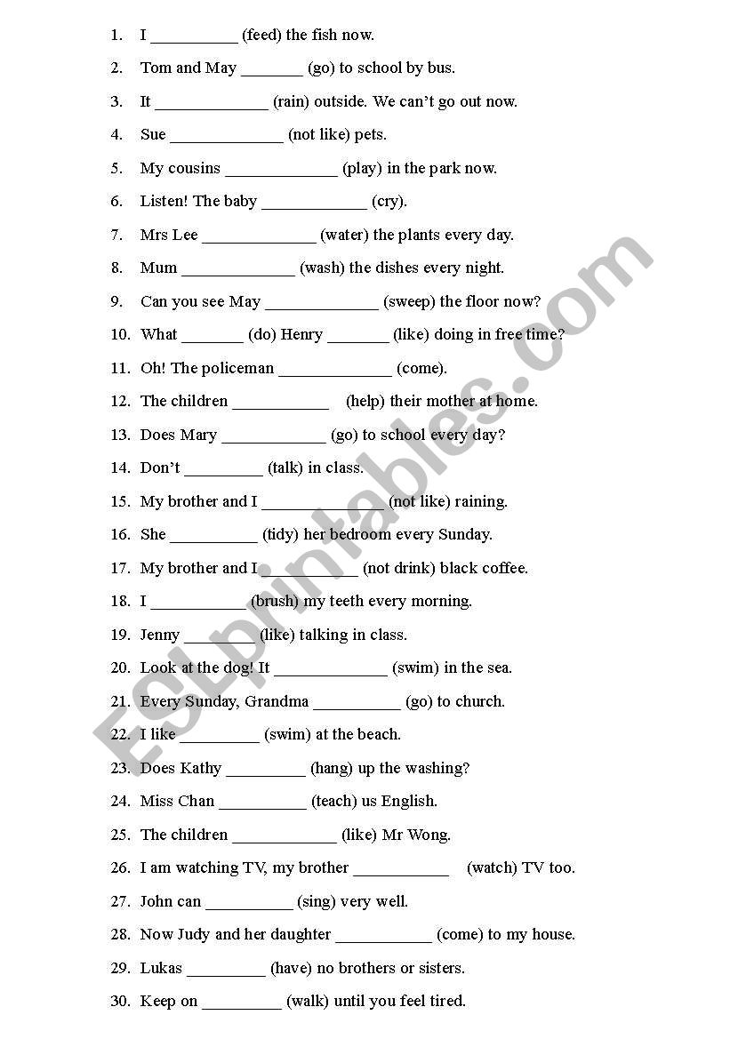 Present Tense and Present Continuous Tense