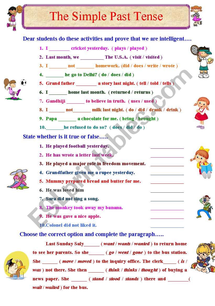 Lets practise Simple Past Tense