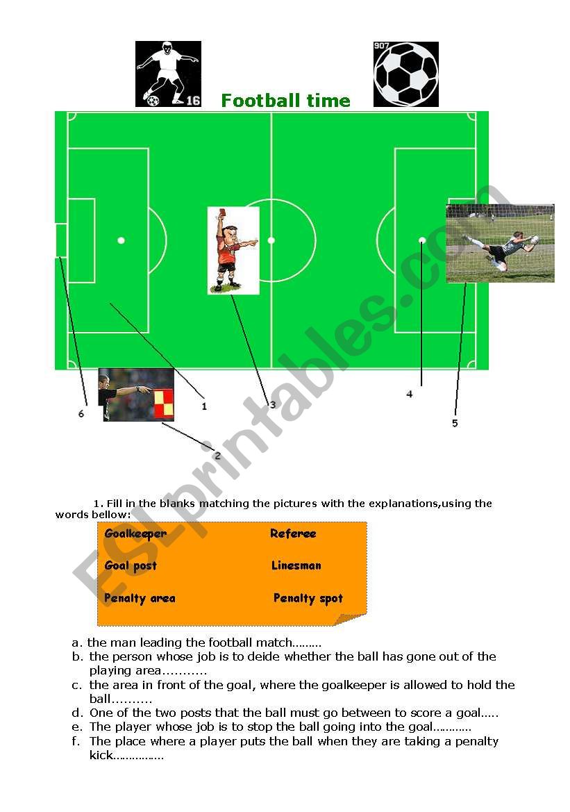 football vocabulary worksheet