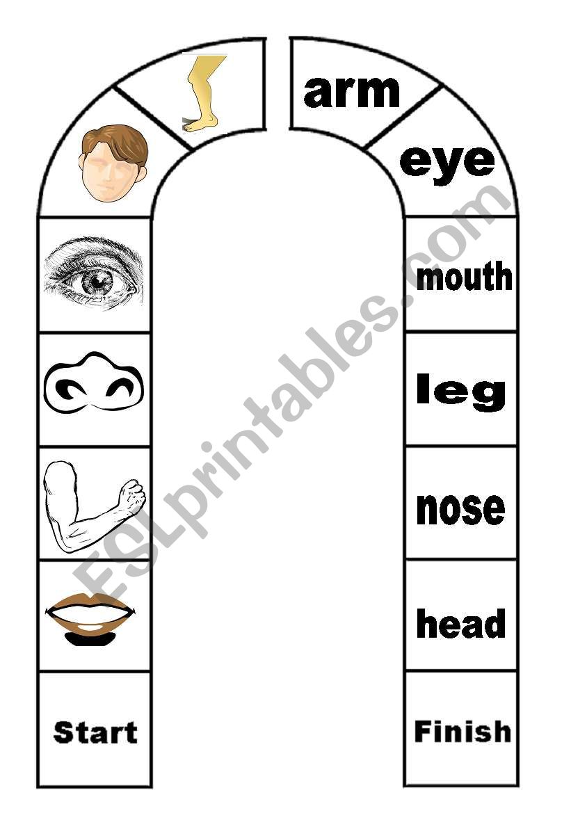 Body Parts - Board Game worksheet