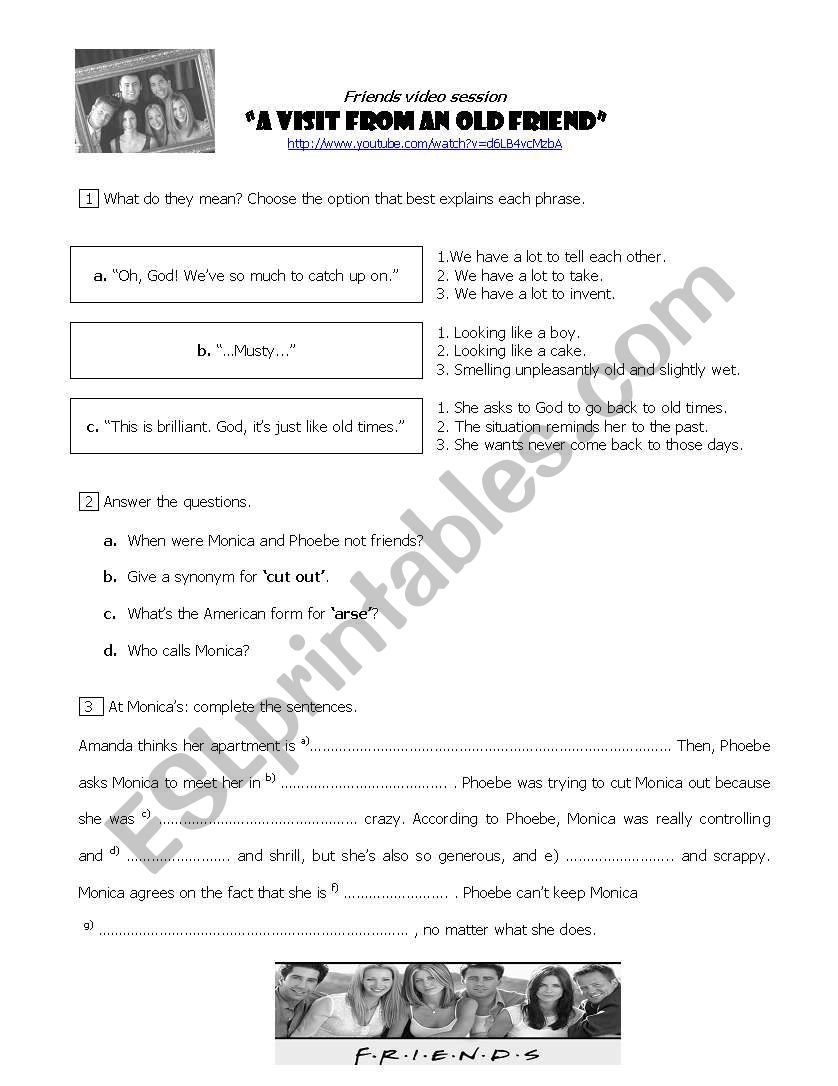 Friends worksheet