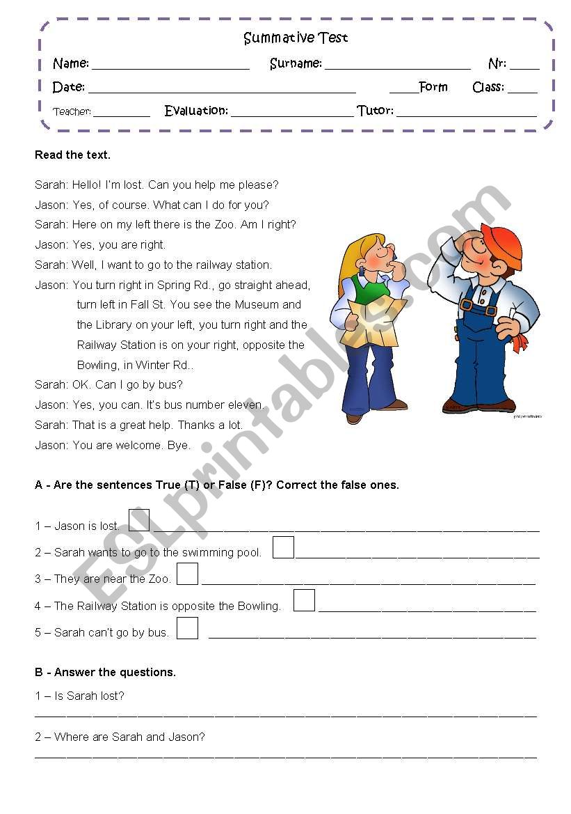 READING AND COMPREHENSION worksheet