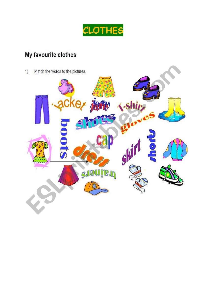 clothes worksheet