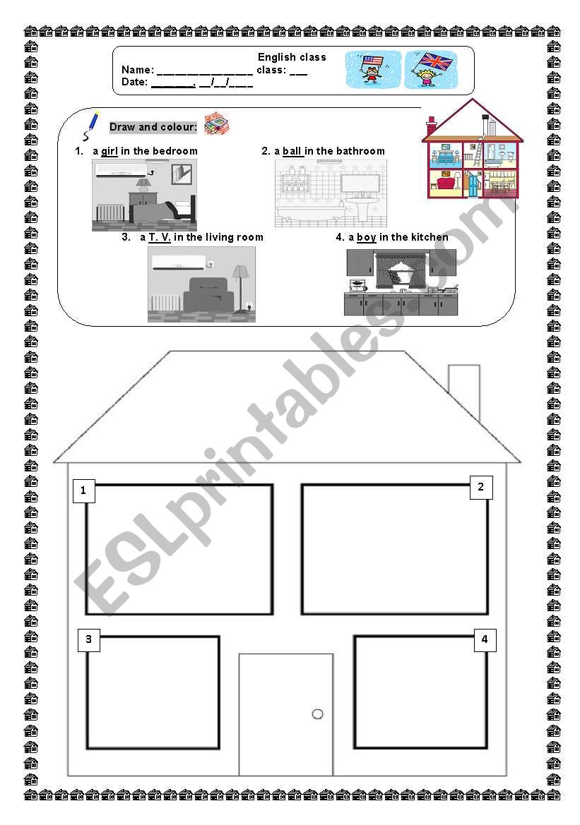 Parts of the house worksheet