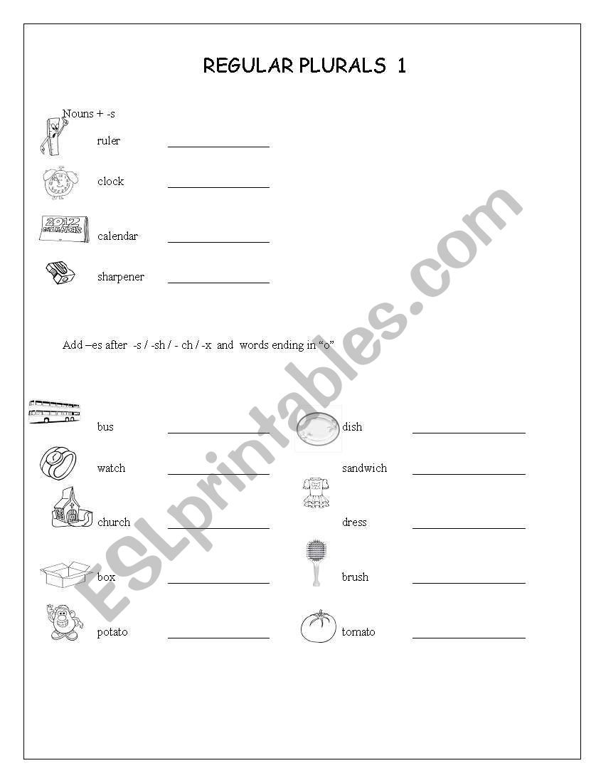 Forming plurals worksheet