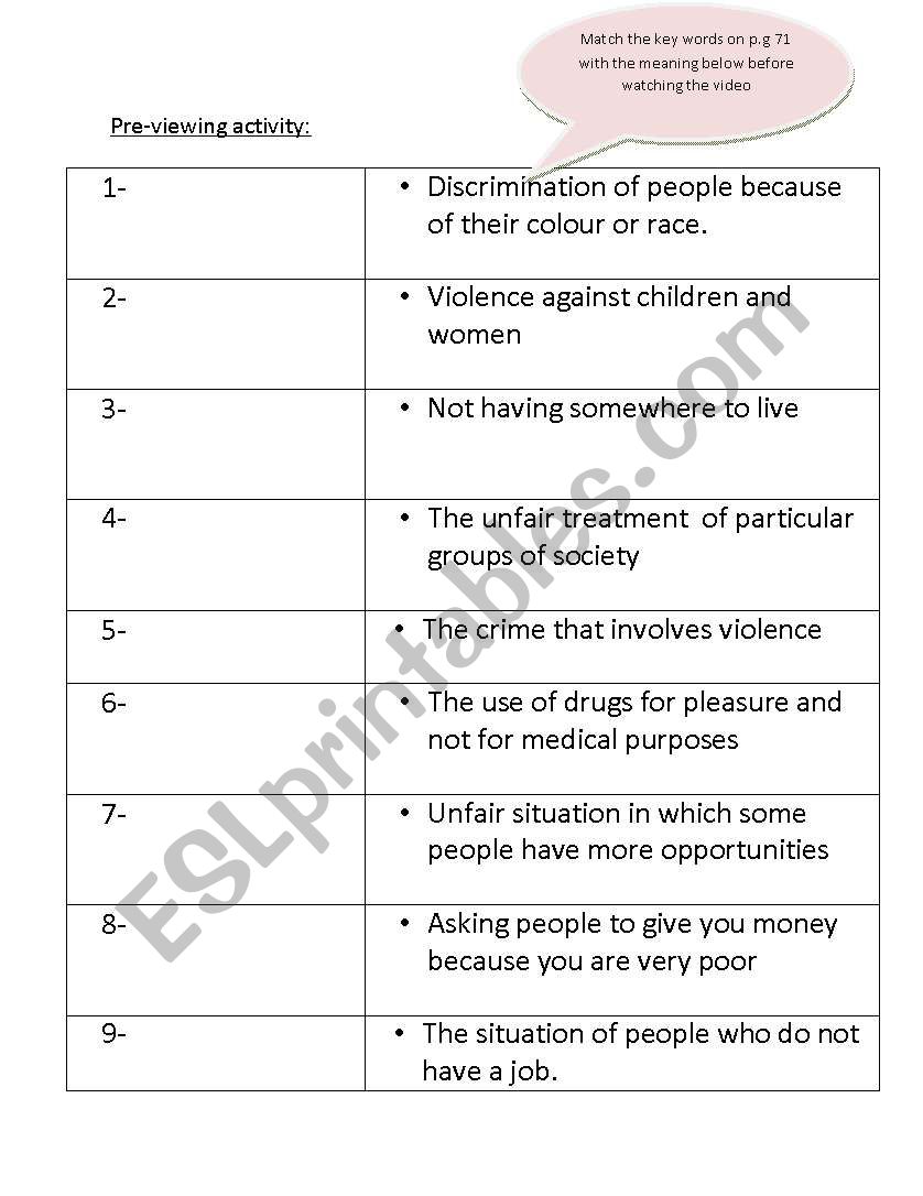 society worksheet