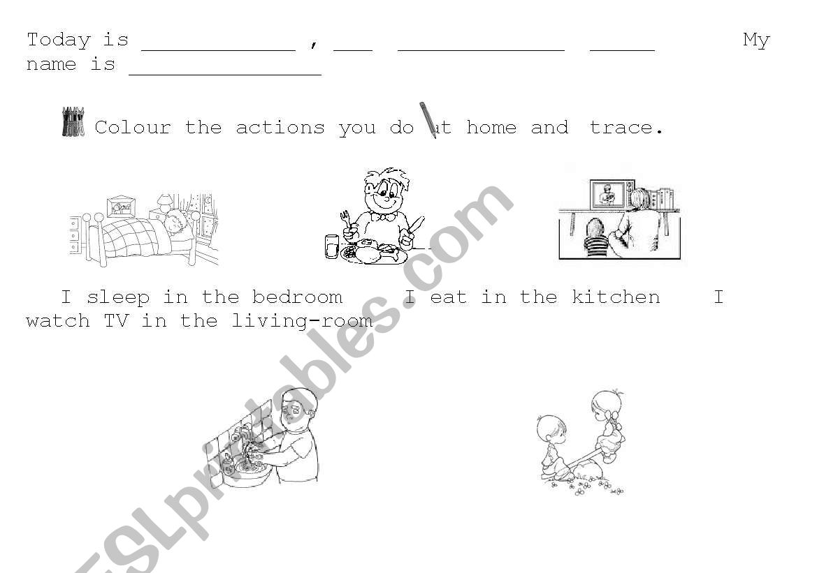 actions at home worksheet
