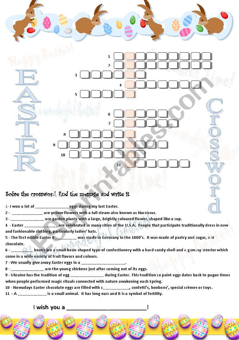 Easter Crossword worksheet
