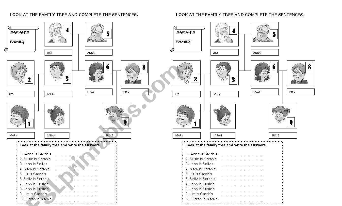 MY FAMILY TREE worksheet