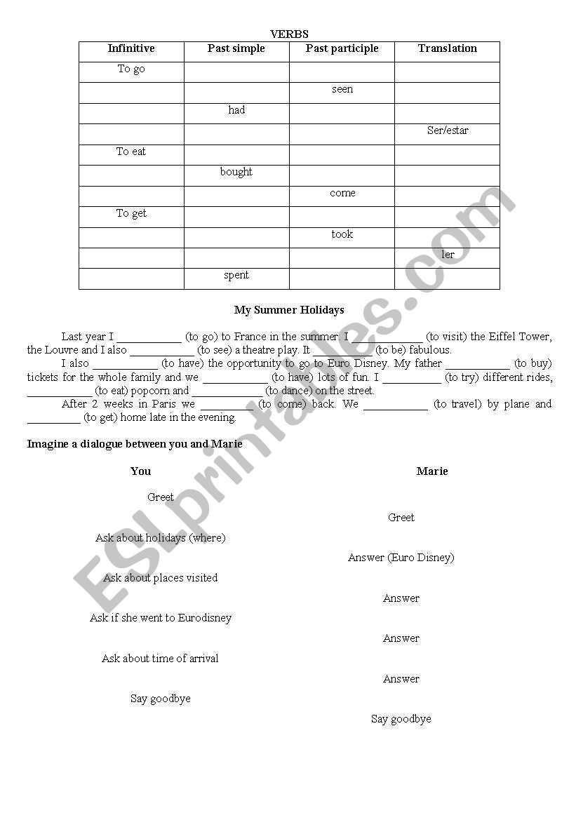 Simple Past worksheet