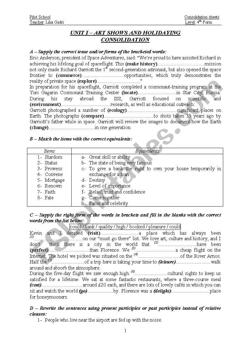 consolidation sheets worksheet