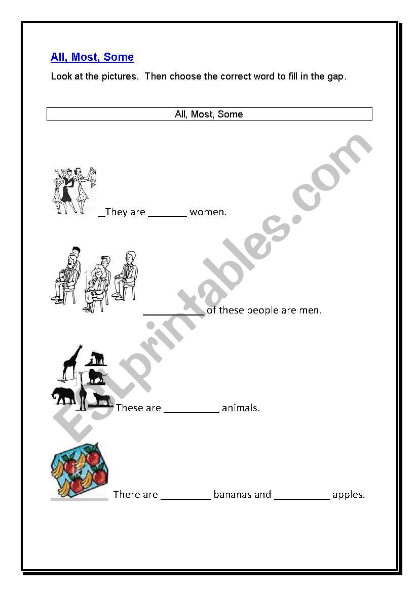 All, Most, Some worksheet