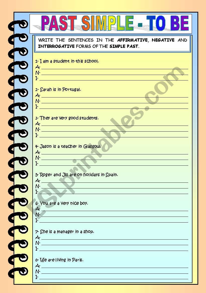 PAST SIMPLE - TO BE worksheet
