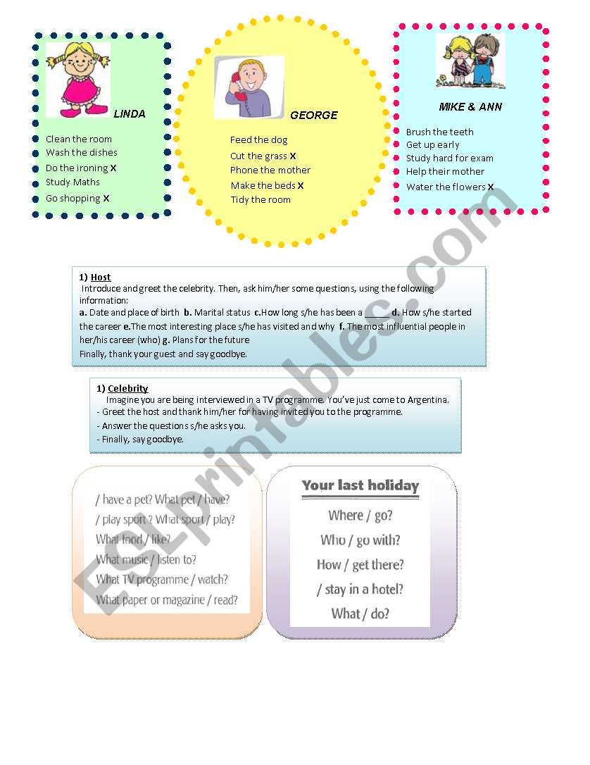 SPEAKING CARDS- Various topics