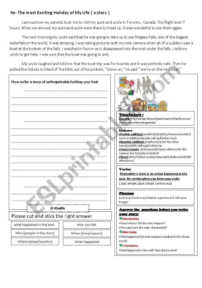 Story writing practice worksheet