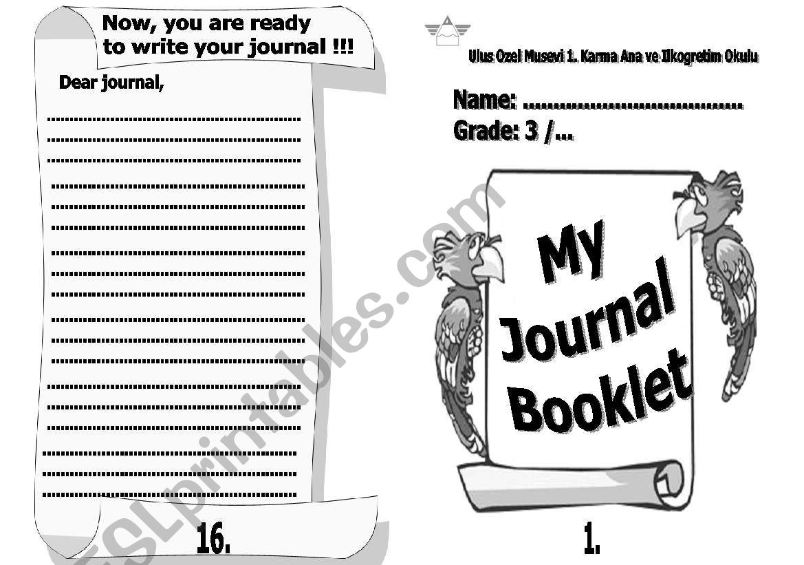 Journal booklet- part1 worksheet