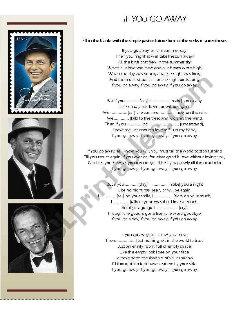 1rst Conditional with Frank SinatraÂ´s IF YOU GO AWAY