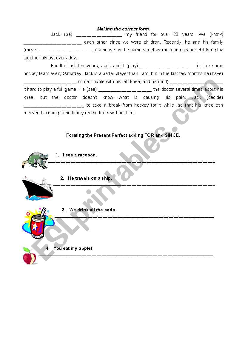 Present continuous worksheet