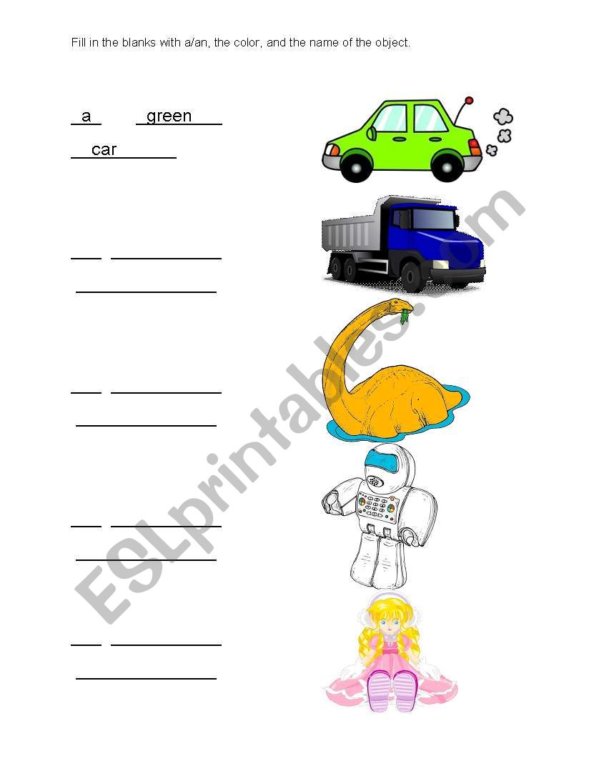 Label the Toys worksheet