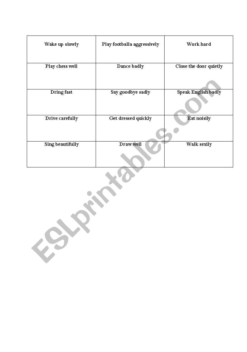 adverbs worksheet