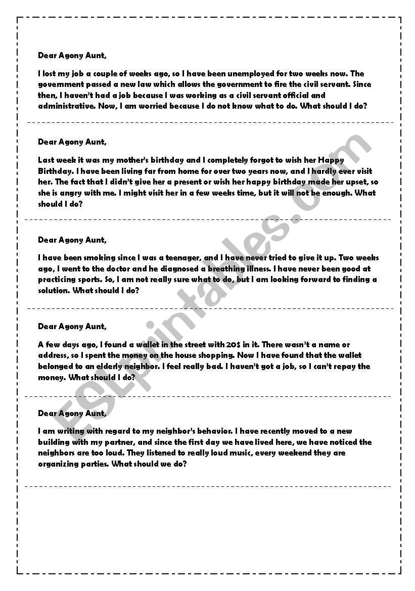 Modal Verbs Rola Play worksheet