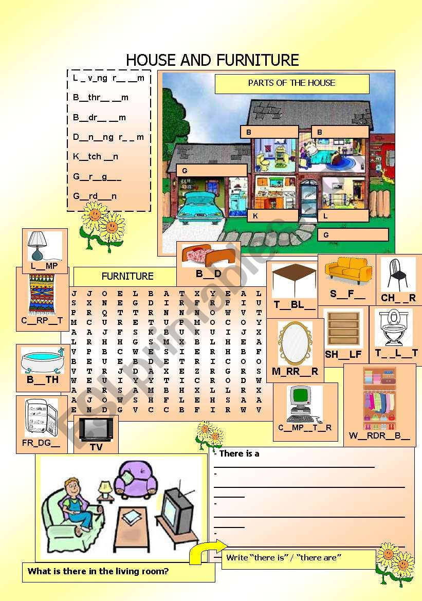House and Furniture  worksheet