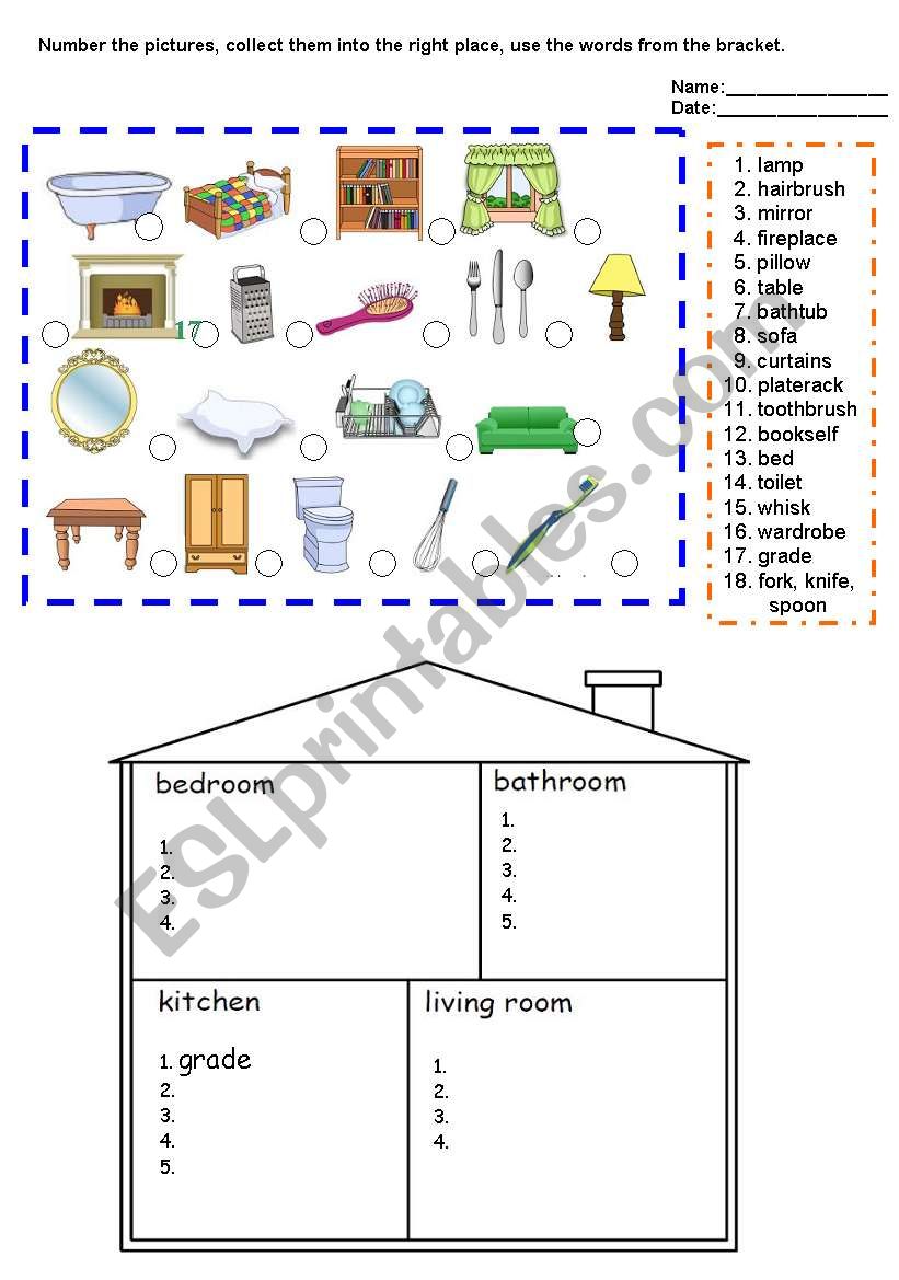 Rooms and furniture in the house