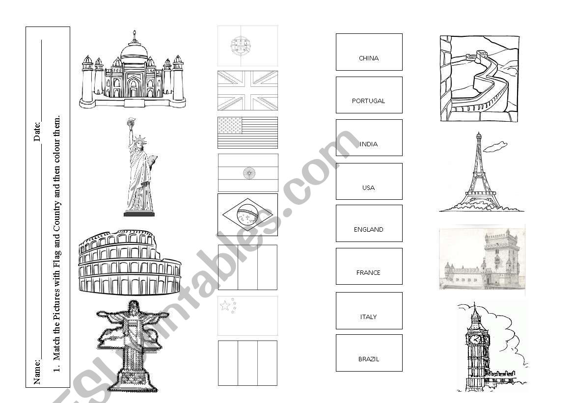 Around the World worksheet