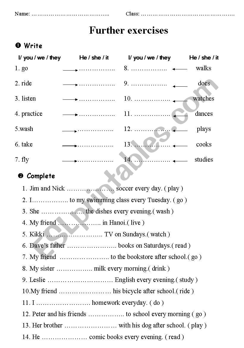 daily routines worksheet