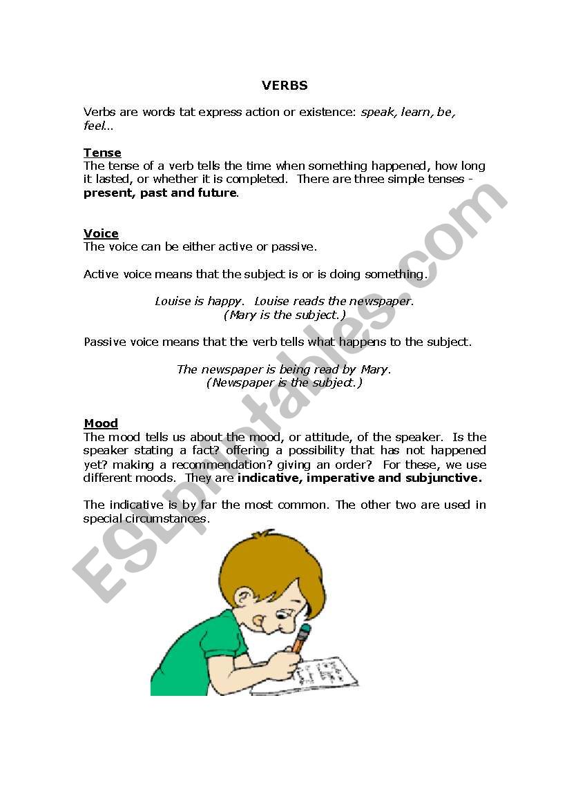 Verbs worksheet