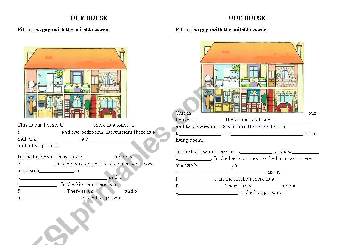 OUR HOUSE worksheet