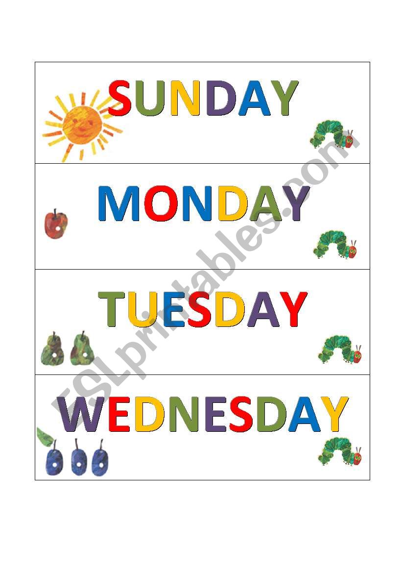 weekdays worksheet