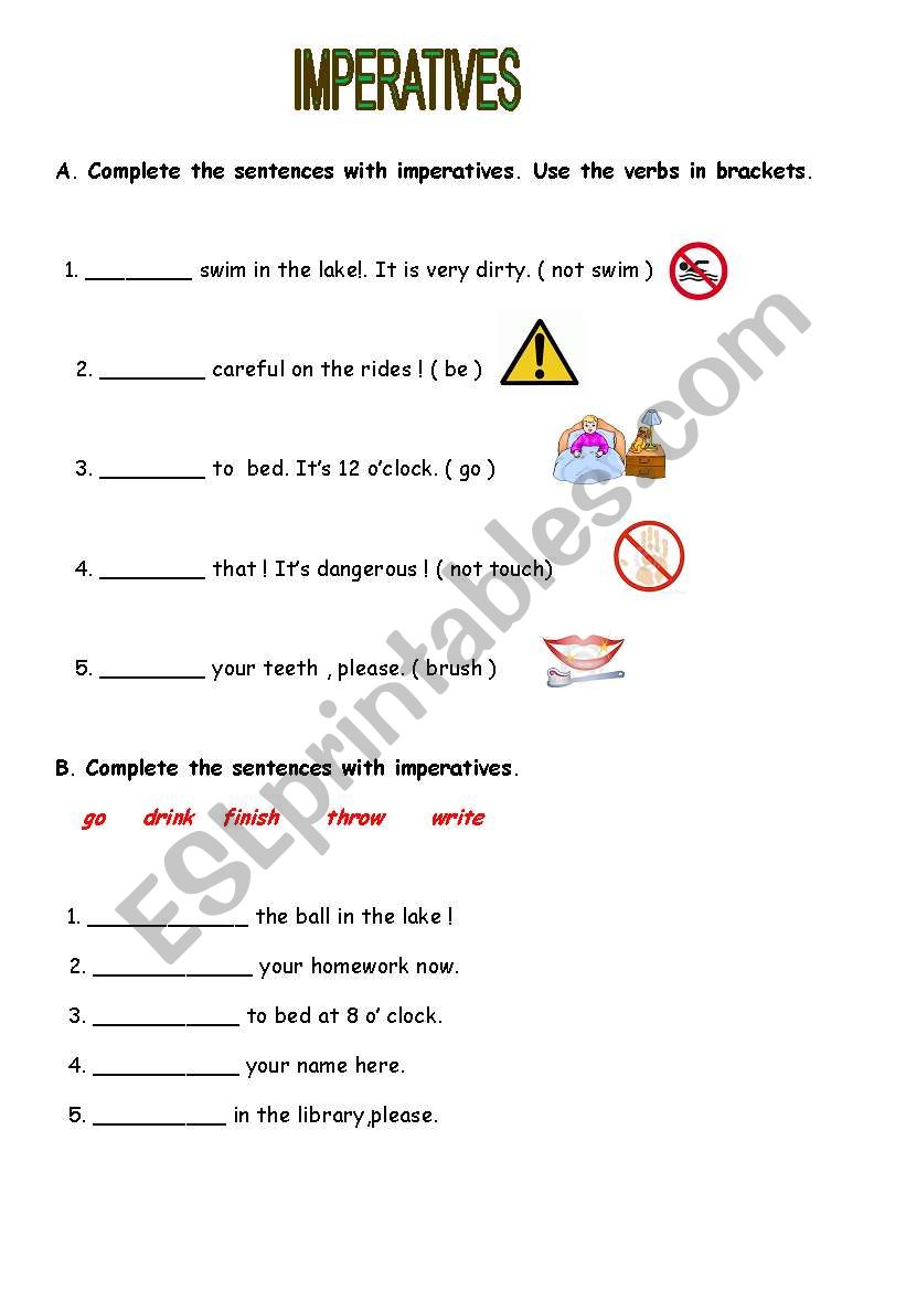 IMPERATIVE worksheet