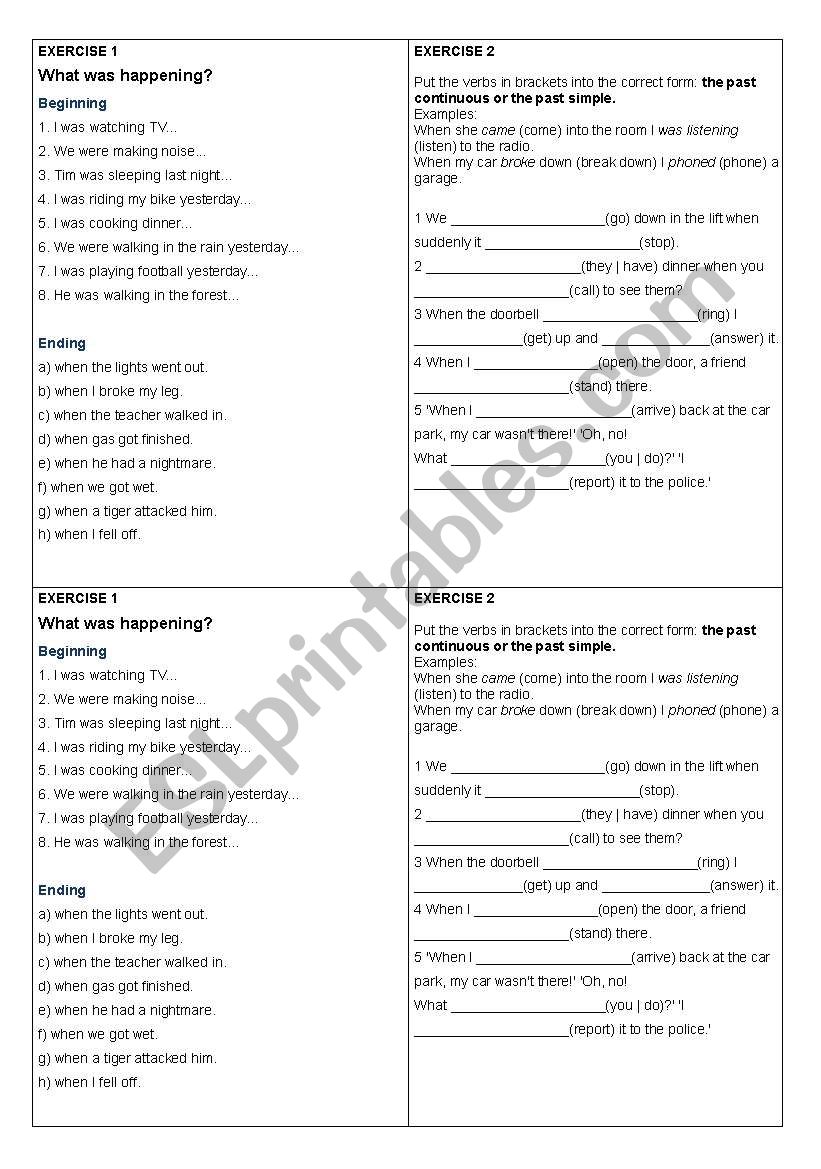 Mixed Tenses worksheet