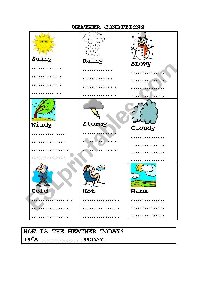 weather conditions worksheet