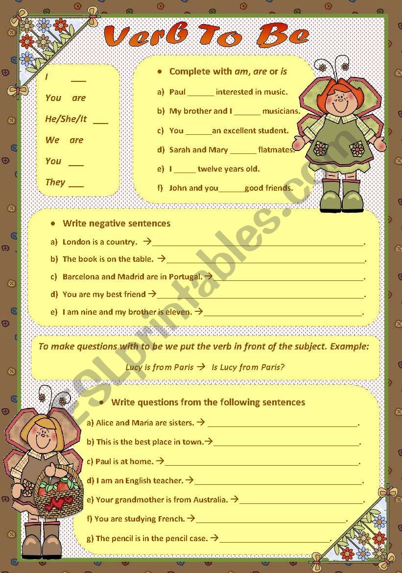 Verb To Be worksheet