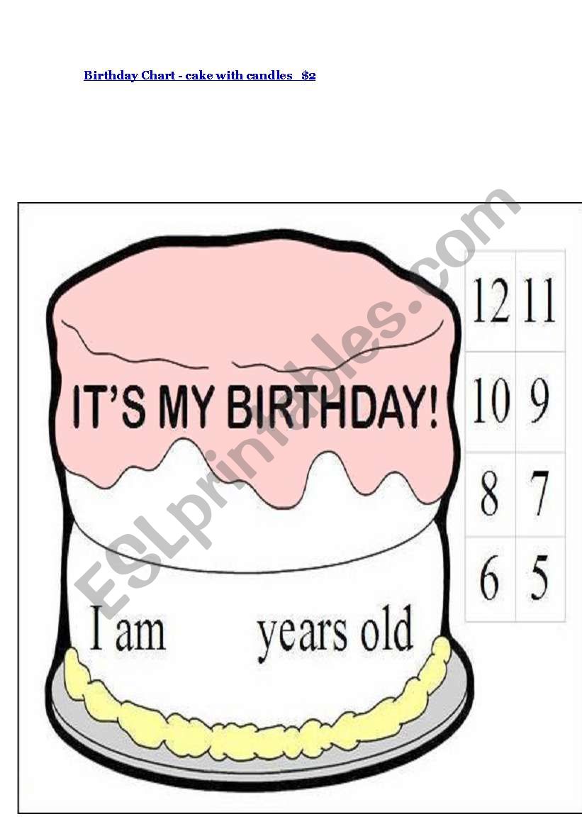 Birthday chart worksheet