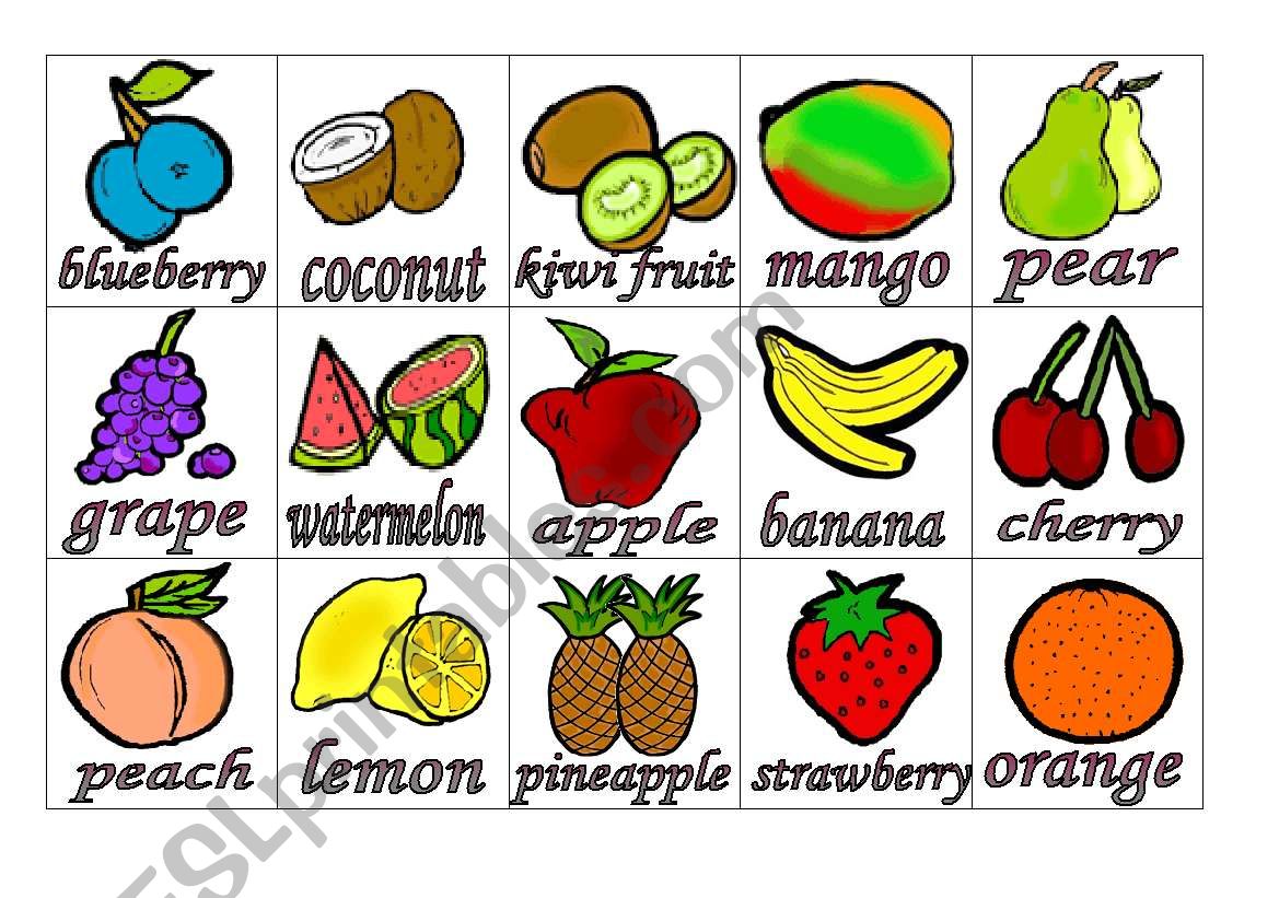 Fruits Flashcards #1 (small) worksheet