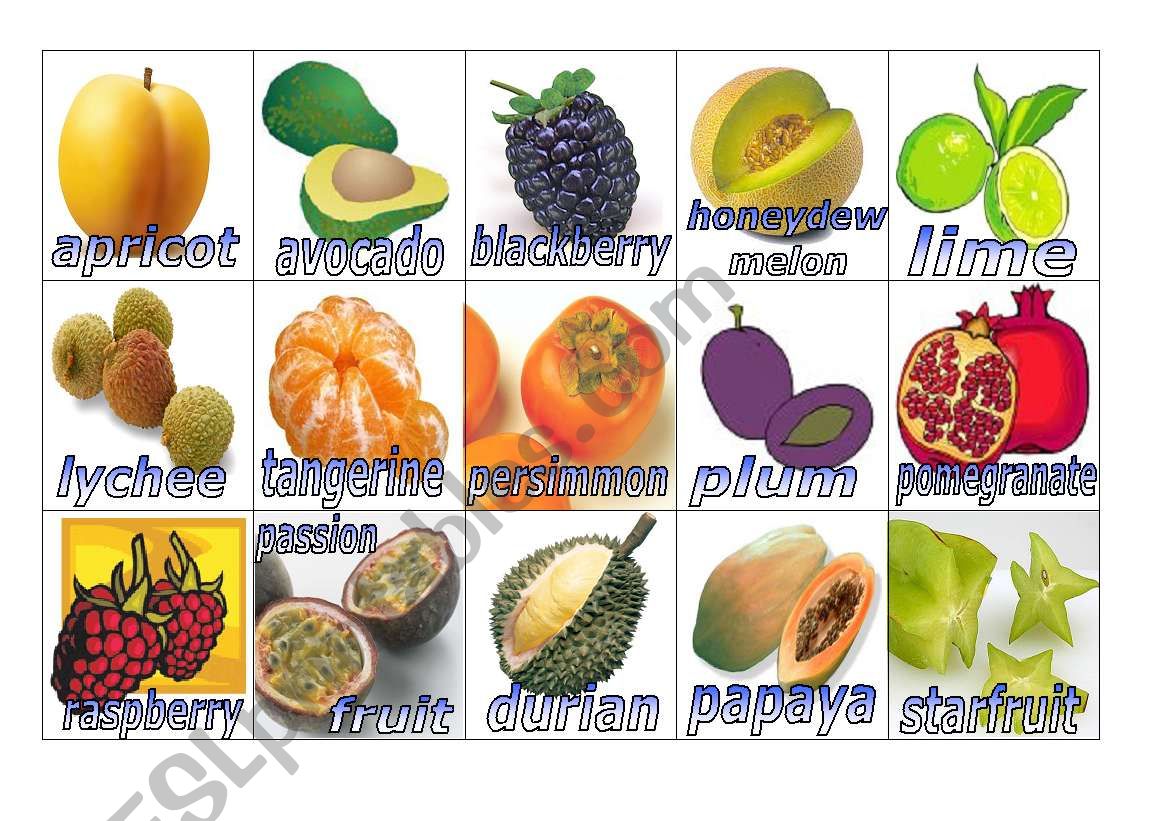 Fruits Flashcards #2 (small) worksheet