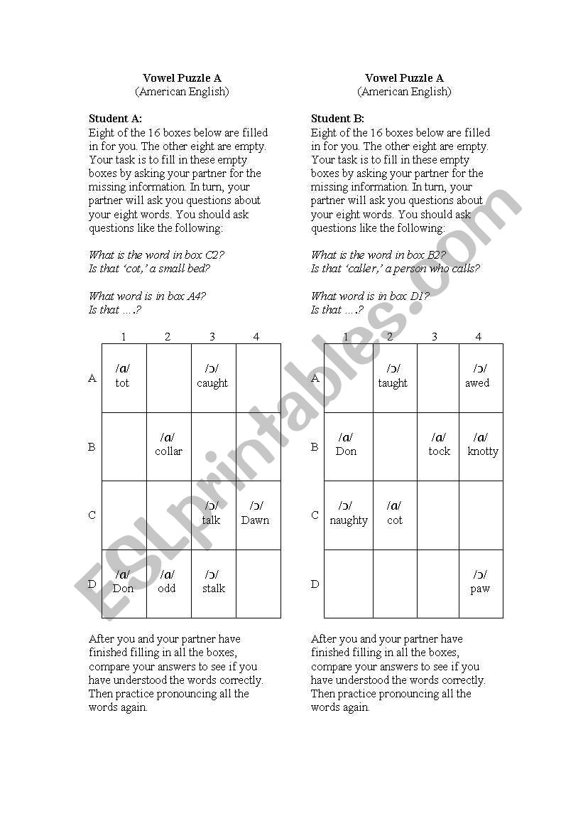 vowels worksheet