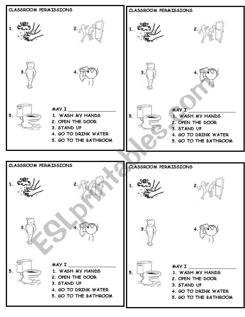 classroom permissions worksheet