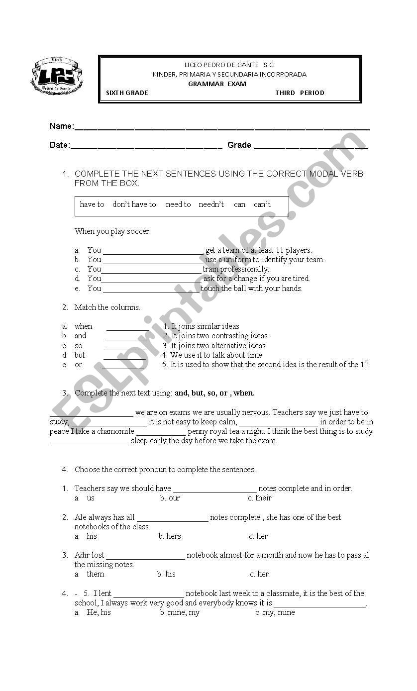 ket grammar practice/exam worksheet
