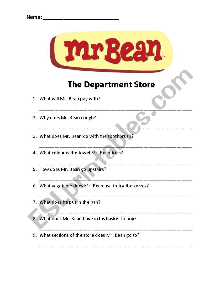 Mr. Bean Department Store Questions