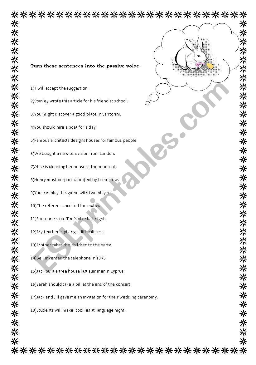 Passive Voice worksheet