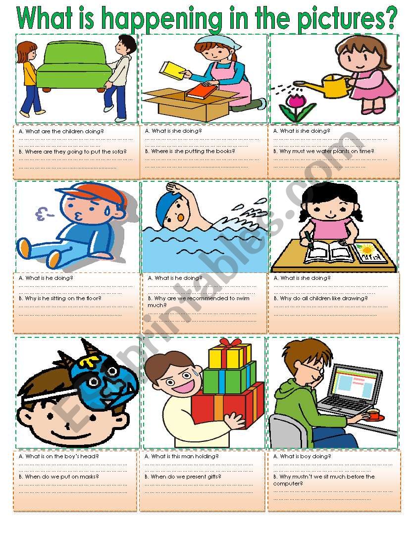 Speaking and Writing cards. worksheet