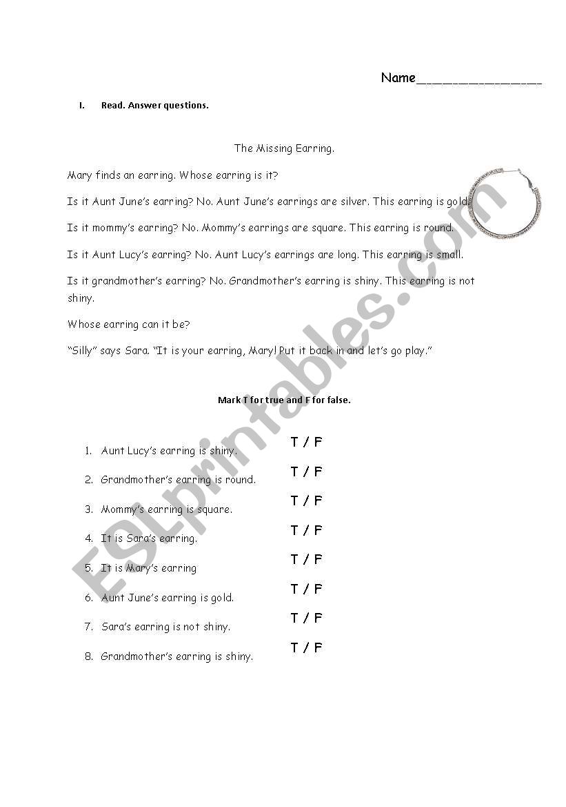 Reading comprehension - adjectives and usage of saxon genitive