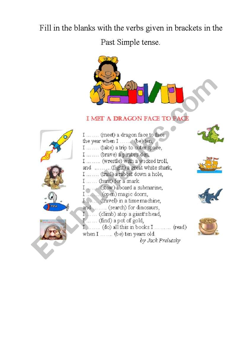 Past Simple Poem worksheet