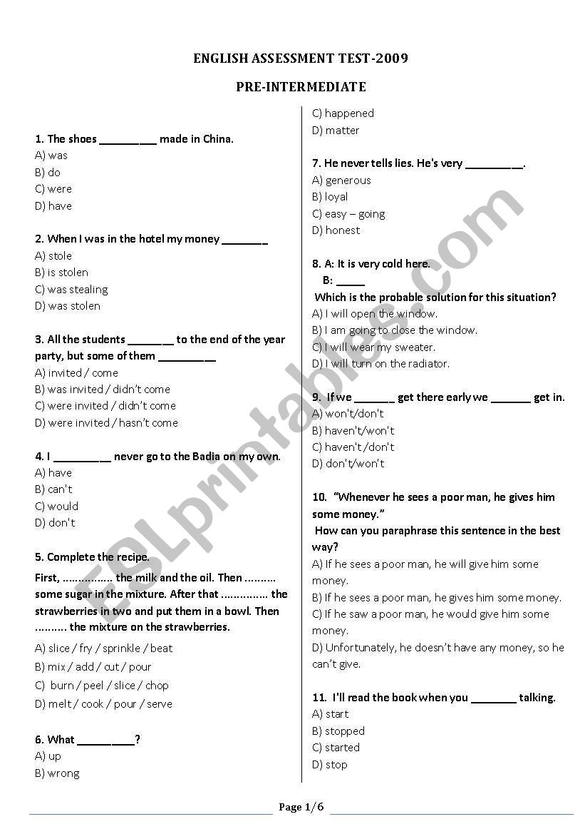 Тест английский язык pdf